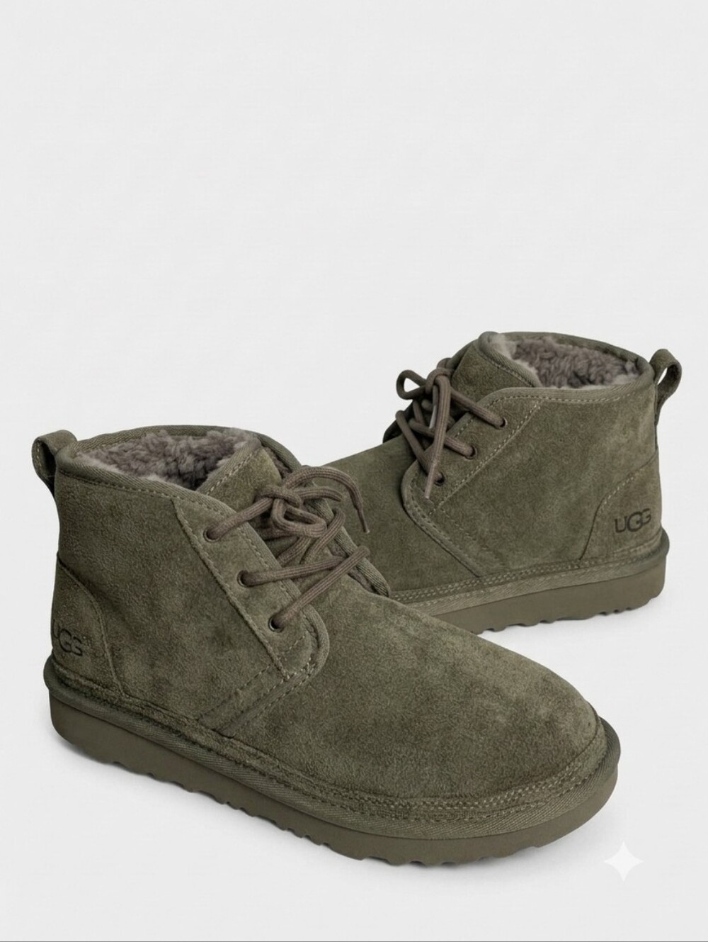 NWOT UGG Neumel II Olive Green Suede Boots Youth Size 4 / EU 36
